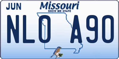 MO license plate NL0A9O