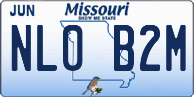 MO license plate NL0B2M