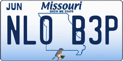 MO license plate NL0B3P