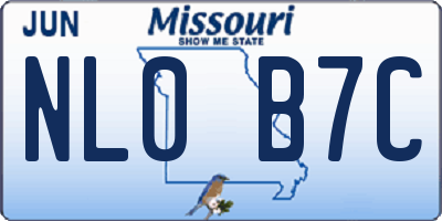 MO license plate NL0B7C