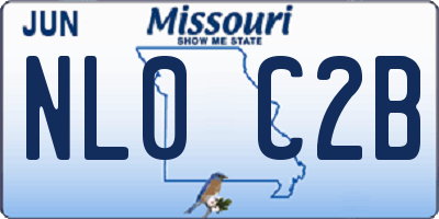 MO license plate NL0C2B