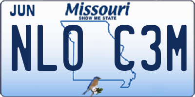 MO license plate NL0C3M