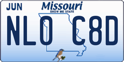 MO license plate NL0C8D