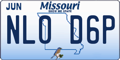 MO license plate NL0D6P