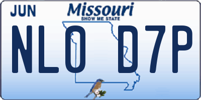 MO license plate NL0D7P