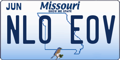 MO license plate NL0E0V