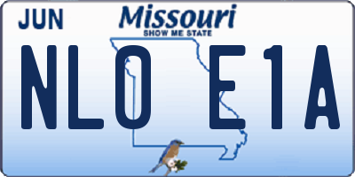 MO license plate NL0E1A