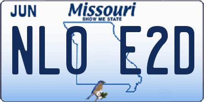 MO license plate NL0E2D
