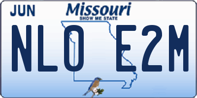MO license plate NL0E2M