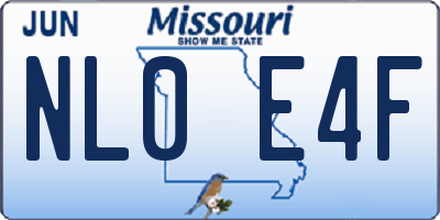MO license plate NL0E4F