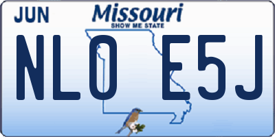 MO license plate NL0E5J