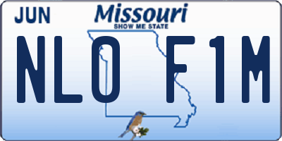 MO license plate NL0F1M