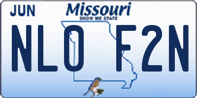MO license plate NL0F2N