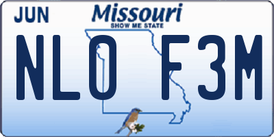 MO license plate NL0F3M
