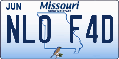 MO license plate NL0F4D