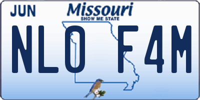 MO license plate NL0F4M