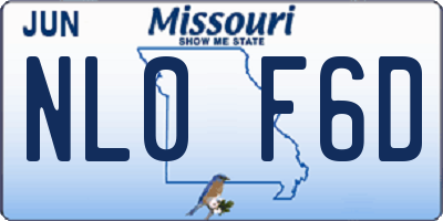 MO license plate NL0F6D