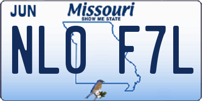 MO license plate NL0F7L