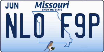 MO license plate NL0F9P