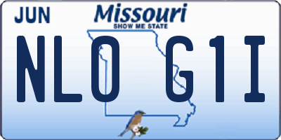 MO license plate NL0G1I
