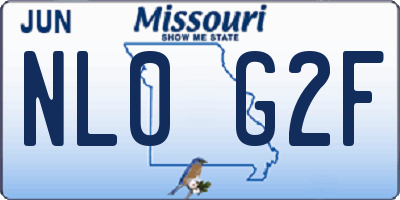 MO license plate NL0G2F