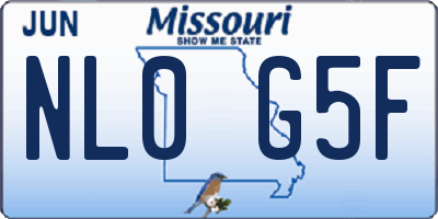 MO license plate NL0G5F