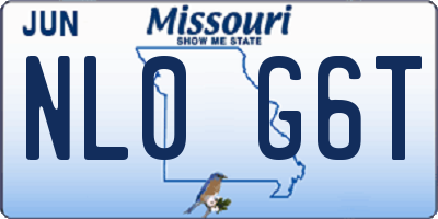 MO license plate NL0G6T