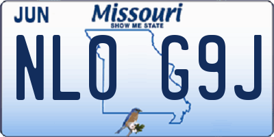MO license plate NL0G9J