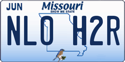 MO license plate NL0H2R