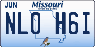 MO license plate NL0H6I
