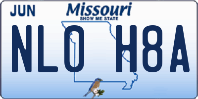 MO license plate NL0H8A