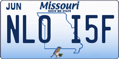 MO license plate NL0I5F