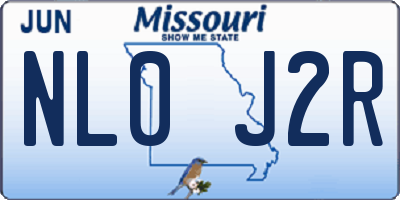 MO license plate NL0J2R