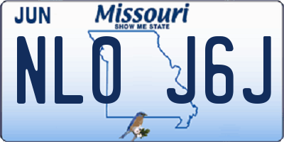 MO license plate NL0J6J