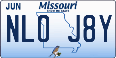 MO license plate NL0J8Y