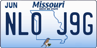MO license plate NL0J9G