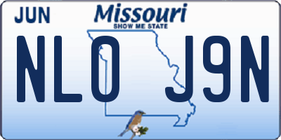 MO license plate NL0J9N