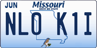 MO license plate NL0K1I