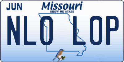MO license plate NL0L0P