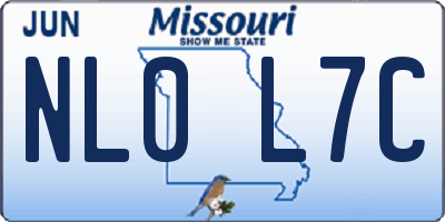 MO license plate NL0L7C