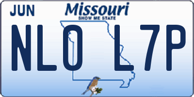MO license plate NL0L7P