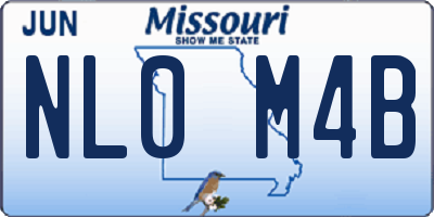 MO license plate NL0M4B