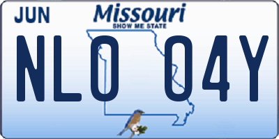 MO license plate NL0O4Y