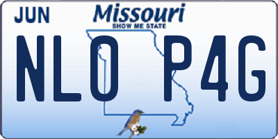 MO license plate NL0P4G