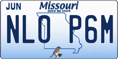 MO license plate NL0P6M