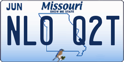MO license plate NL0Q2T