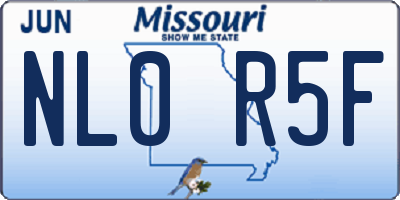 MO license plate NL0R5F