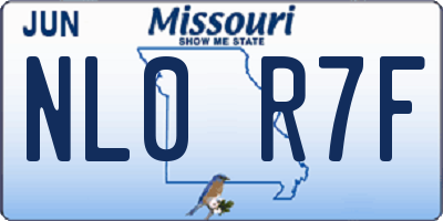 MO license plate NL0R7F