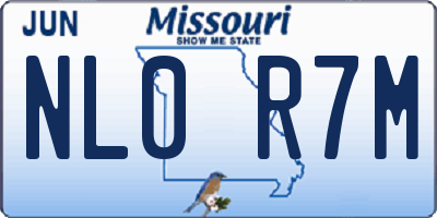 MO license plate NL0R7M