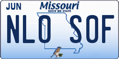 MO license plate NL0S0F